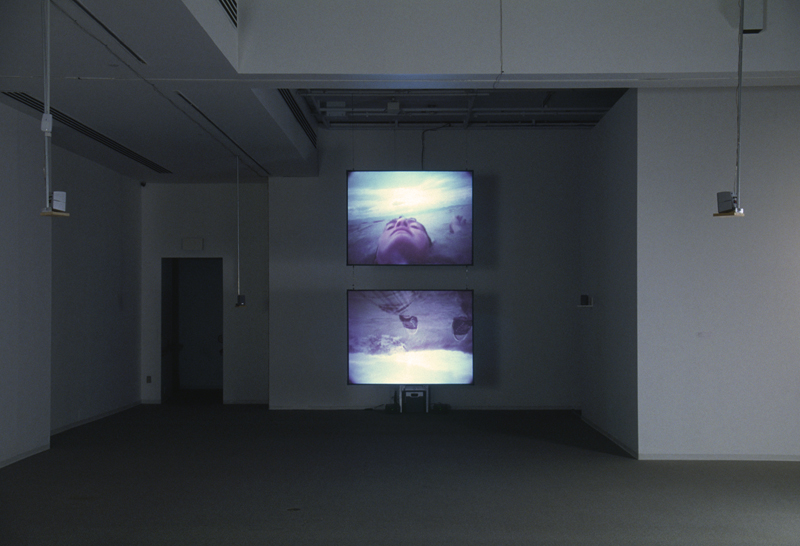 état guerrier, installation vidéo de manon labrecque, corps, eau, fleuve