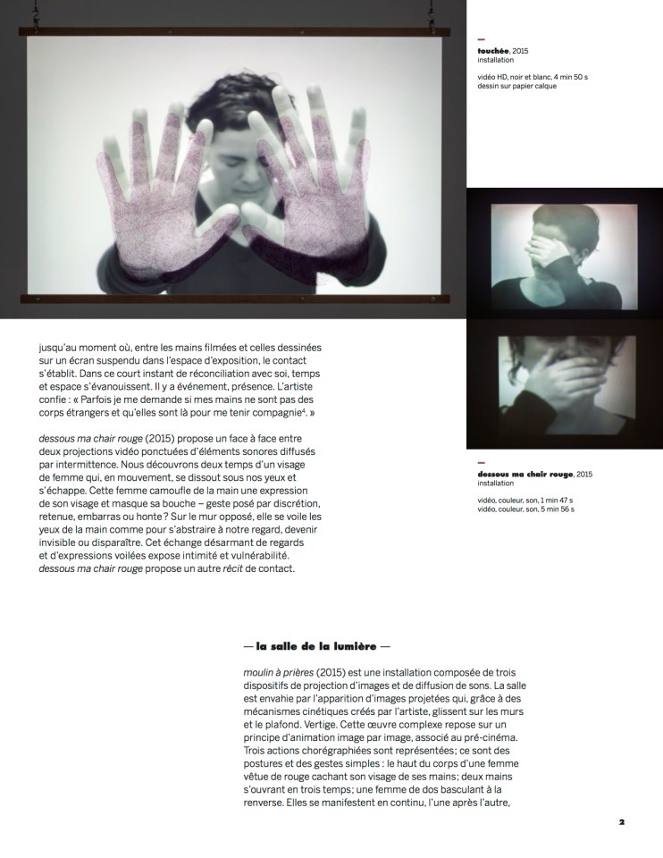 généalogie,texte Nicole Gingras, expo Manon Labrecque,2015